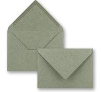 FarbenFroh by GUSTAV NEUSER 50x small envelopes made of kraft paper in grey DIN C7 8.1 x 11.4 cm with pointed flap and wet glue in 110 g/m² small blank mini envelope