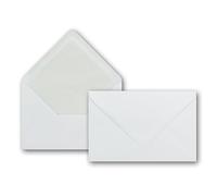 "FarbenFroh by GUSTAV NEUSER" envelopes in white 100 pieces Format: 120 x 180 mm DIN B6 wet glue with grey silk lining 100 g/m² without window Premium quality GUSTAV NEUSER