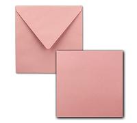 FarbenFroh® by Gustav Neuser® Pack of 50 Simple Cards Square 15 x 15 cm with Envelopes in Old Pink for Greeting Cards etc.