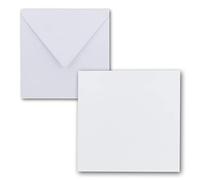 FarbenFroh by GUSTAV NEUSER Square single card set - 15 x 15 cm - with envelopes - bright white - 25 pieces - for greeting cards & more -