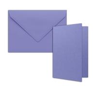 FarbenFroh DIN B6 Folding Card Set with Envelopes in Purple, 120 x 170 mm, Ideal for Invitation Cards, Wedding, Christening, Communion, Confirmation, Pack of 25