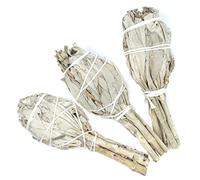 Farbenwald White Sage, 3 Incense Torches, Approx. 4,5 Inch, from California, Smudge Sticks, Salvia Apiana, Incense