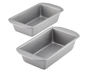 Farberware 46405 Nonstick Bakeware 2 Piece Loaf Pan Set, Gray, 2-Pack