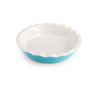 Farberware Bakers Advantage Durable Stoneware Ceramic Pie Dish, Ideal for Making Sweet and Savory Dishes, Heat Resistant, 10 Inch, Teal