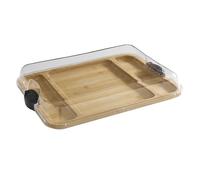 Multi-Purpose Snack Box with 3 Compartments & Chopping Board Lid, 30x40.5cm Farberware Brown One Size
