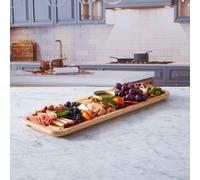 Farberware Build-a-Board Long Bamboo Serving Board & Locking Lid, 17.5 x 56cm, Christmas & Party Serveware in Brown | Size: 17.5 x 56 cm Farberware Brown 17.5 x 56 cm