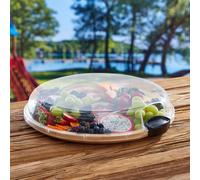 Farberware Build-a-Board Round Bamboo Multi-Purpose Snack Board & Locking Lid, 35.5cm, Christmas & Party Serveware in Brown Farberware Brown