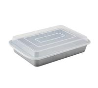 Farberware GoldenBake Bakeware Nonstick Baking Pan/Cake Pan with Lid, Rectangle, Insulated, 9 Inch x 13 Inch - Gray