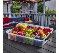 Farberware Multi-Purpose Food Storage Container 11 Dividers & Plastic Chopping Board, 30x40.5cm in Clear | Size: 30x40.5 cm Farberware Clear 30x40.5 cm