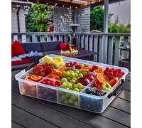 Farberware Multi-Purpose Snack Box with 11 Dividers & Chopping Board Lid, 30x40.5cm in Brown | Size: 30x40.5 cm Farberware Brown 30x40.5 cm