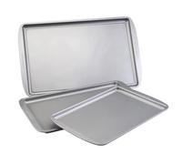 Farberware Nonstick Bakeware 3-Piece Cookie Pan Set, Gray