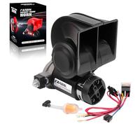 FARBIN Air Horn for Truck,Compact Train Horn,Electric Car Horn 12V 150db Super Loud with Wiring Harness for Any 12V Vehicles (Black)