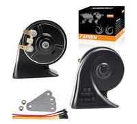 FARBIN Car Horn 12v Loud Waterproof Double Horn Super Loud Train Horns Car Electric Snail Horn Air Horns Truck Horn Replacement Kit Universal for Car Motorcycle Truck Boat (black, Boutique Snail Horn)