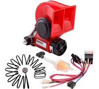 FARBIN Car Horn Kit 12 V 150 dB Loud Air Horn with Compressor, Compact Horn with Relay Harness Button for Car Truck Jeep (12 V, Red Air Horn with Button)
