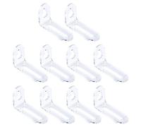 FarBoat 10pcs Adjustable Acrylic Corner Braces Clear Plastic Wall Mount Floating Shelf Brackets for Light-Weight Projects (2.2in x 1.3in)