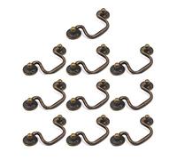 FarBoat 10Pcs Antique Bronze Bail Pull Handles Cabinet Pulls Decorative Knobs for Wardrobe Drawer Dresser Cupboard Closet (Hole Spacing 2.59in)
