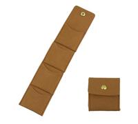 FarBoat 2 Pcs Leather Guitar Pick Holder, Variety Pack Bass Picks Storage Pouch Organizer, Leather Picks Bag Holds 4 Packs, Guitar Pick Holder Case Bag for Guitars Players, Brown