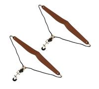 FarBoat 2 Pcs Saxophone Neck Strap, Leather Strap Padded for Alto and Tenor Saxophone, Premium Neck Padded Sax Straps, Sax Neck Straps with Adjustable Length and Metal Adjuster, Brown