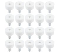 FarBoat 20pcs 0.7-Inch Small Plastic Furniture Feet with M5 X 10mm Thread Light-Duty Furniture Leveling Base Pads (White)