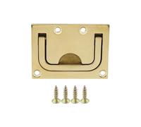 FarBoat 2Pcs Boat Hatch Latches Recessed Door Pull Finger Pull Cabinet Handles Stainless Steel Hidden Furniture Pulls for Drawer and Flat Floor, Gold
