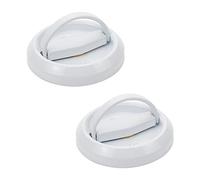 FarBoat 2pcs Round Embeded Hidden Concealed Handles Recessed Flush Pulls for Cabinet Door Closet Cupboard (74mm/2.9inch OD White)