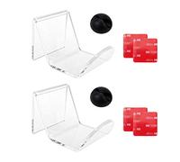 FarBoat 2Pcs Universal Controller Stand Wall Holder Game/Headset/Headphone Display Organize Adhesive Video Game Accessories Compatible with Xbox One PS4 Pro with Cable Clip Organizers (Clear)