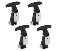 FarBoat 3-Inch Elastic Stainless Steel Rubber Hood Catch, Flexible T-Handle Hasp for Tool Cabinet, Engine Hood Machanical Devices Equipements, 4 Pcs