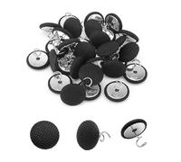 FarBoat 30pcs Linen Head Button Twist Pins Dust Ruffle Pins for Bedskirts Sofa Armrest Slipcover Upholstery Fixing Hardware (17mm Black)
