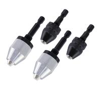 FarBoat 4 Pcs Keyless Drill Chuck Bit, 1/4 Inch Hex Shank Drill Bit Adapter Converter, Aluminum Quick Change Shank Drills Converter（0.3-3.6mm/0.3-6.5mm）