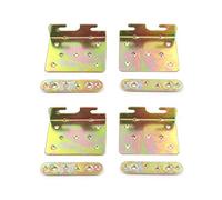FarBoat 4 Pcs Universal Beds Rail Bracket Iron Bed Plates Hook on Conversion Brackets for Headboard Footboard Replacement Heavy Duty Hook on Bed Rails, Colored Zinc Finish, Style B