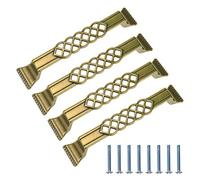 FarBoat 4Pcs Drawer Pulls Antique Hardware 163mm/6.4inch Length for Cabinet Dresser Closet Wardrobe Drawer Cupboard Door with Screws (Bronze, Hole Centre 128mm/5inch)