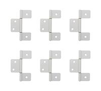 FarBoat 6pcs 3.5-Inch Bi-fold Hinges Carbon Steel 3-Leaf Flag Type Butt Hinges for Doors Cabinet Furniture Windows Cupboard (White)