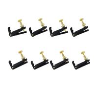 FarBoat 8 Pack Violin Fine Tuners for 4/4-3/4 Violins, Metal String Adjuster, Violin Parts (Black + Gold)