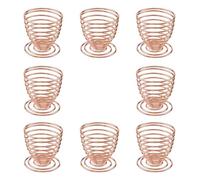 FarBoat 8 Pcs Makeup Sponge Holder, Stainless Steel Tray Egg Cups Holder, Makeup Sponge Holder for Makeup Egg Drying Rack and Storage Rack(Rose gold)