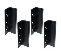 FarBoat Bed Frame Post Double Hook Slot Brackets Attachment, 4 Pcs Iron Bed Hook Plates for Wooden Beds, Beds Rail Hardware Attachment Bracket, 3.9"x1.2"x1.2"(LxWxH)