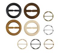 FarBoat Scarf Ring and Clip, Wood T-shirt Tie Clips Metal Round Circle Clip, Clothes Corner Knotted Button 8.22, 1.18"/30mm(ID), Resin