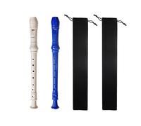 Farcaya 2-Piece Soprano Recorder Instrument for Adults Beginners German Style C Key 8 Hole Descant with Clean Rods Storage Case (Blue+White)