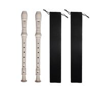 Farcaya 2-Piece Soprano Recorder Instrument for Beginners German Style C Key 8 Hole Descant Recorder with Clean Rods Storage Case (White+White)