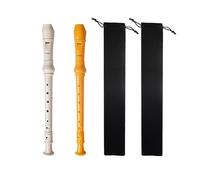 Farcaya 2-Piece Soprano Recorder Instrument for Kids Students Beginners German Style C Key 8 Hole Descant Recorder with Clean Rods Storage Case (Yellow+White)