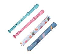 Farcaya Soprano Recorder Instrument for Beginners German Style C Key 8 Hole Descant Recorder Music with Clean Rod Storage Case (Light Blue +Pink)