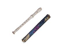Farcaya Soprano Recorder Instrument for Boys and Girls Beginners German Style C Key 8 Hole Descant Recorder Music with Clean Rod Storage Case (White)