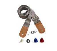 Farcaya Ukulele Strap for Soprano Concert Tenor Baritone Uke Mandolin Banjo Cotton Soft Country Style Picks Locks Buttons (Grey)