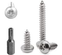 FarDeer Stainless Steel Button Head screws M4/M5/M6 security Sheet Metal Screws Torx Sheet Metal Screws Security Silver Screws Anti-Theft Tamper Proof. (M6*16mm * 40pcs)