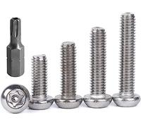 FarDeer Stainless Steel Button Head screws Torx Machine Screws M5 Security Silver Screws Anti-Theft Tamper Proof. (M5*50mm * 25pcs)