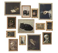 Fardes Moody Decor Aesthetic, Dark Academia Wall Decor, 13pcs Dark Academia Moody Wall Art, Gothic Wall Art for Vintage Room Decor