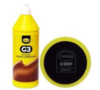FARECLA G3 Advanced Liquid Compound 1l 1ltr 1Litre Bottle Car Abrasive Compound to remove light Scratches/Swirls older paint work to true colour GMC606 6" GMop Wet Use Compounding Foam