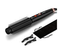FARERY 1.5 Inch Thermal Brush, Curling Iron for Smooth Bouncy Curls - Anti-Scald Hard Bristles, Lightweight, One-Button Start, Dual Voltage Travel Hair Tool with 360° Swivel Cord, 410°F Fast Heat