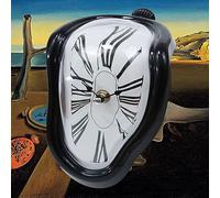 FAREVER Melting Clock, Salvador Dali Watch Melted Clock for Decorative Home Office Shelf Desk Table Funny Creative Gift, Black