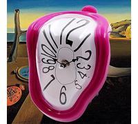 FAREVER Melting Clock, Salvador Dali Watch Melted Clock for Decorative Home Office Shelf Desk Table Funny Creative Gift, Arbic Purple