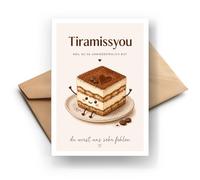 Farewell Card Funny Tiramissyou A6 Folding Card + Envelope